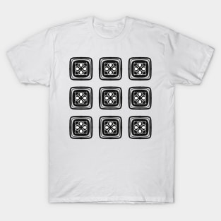 Abstract pattern with decorated black squares T-Shirt